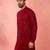 Men maroon georgette mid kurta - premium honey comb embroidery festive party wear