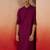Men's Wine sequin embroidered long kurta - rayon shifli work festive wear