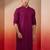 Men's Wine sequin embroidered long kurta - rayon shifli work festive wear