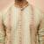 Men mint green cotton sequin embroidered kurta - premium festive glitz party wear