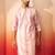 Men peach cotton sequin embroidered kurta - premium festive glitz traditional wear