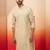Men green cotton floral sequin embroidered kurta - premium digital print festive wear