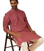 Men falsa cotton gems work kurta - premium digital floral print festive wear