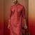 Men red cotton bandhani embroidered kurta - premium gems work traditional wear