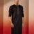 Mens black cotton millennium kurta lace detail - navratri festive wear
