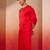Mens red cotton millennium kurta lace detail - navratri festive wear