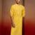 Men yellow cotton cambric bandhani kurta - summer casual festive wear
