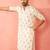 Men's cream cotton kurta - printed casual wear summer collection