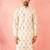 Men's cream cotton kurta - printed casual wear summer collection