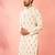 Men's cream cotton kurta - printed casual wear summer collection