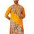 Men yellow cotton digital print kurta - premium figures print festive traditional wear