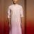 Men's onion ombre long kurta - cambric cotton sequin embroidered festive wear