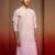 Men's onion ombre long kurta - cambric cotton sequin embroidered festive wear