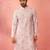 Men's pink cotton muslin kurta - embroidered festive summer wear