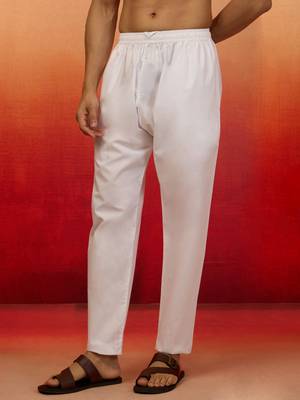 white cotton pyjamas - premium simran cotton festive wear 4