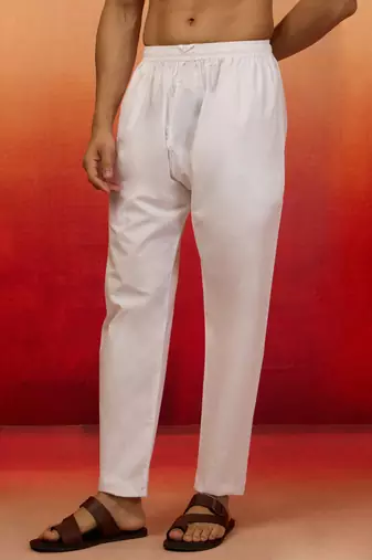 white cotton pyjamas - premium simran cotton festive wear