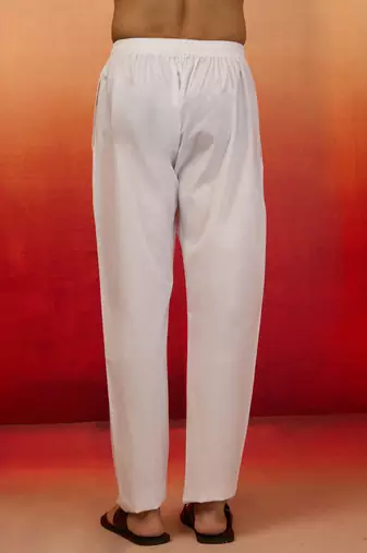 white cotton pyjamas - premium simran cotton festive wear