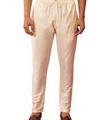 cream viscose pyjama - traditional festive bottom wear