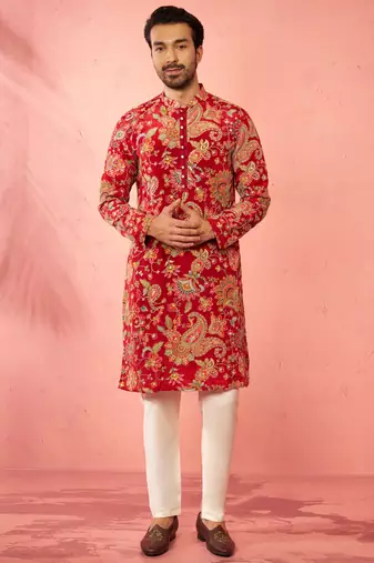 cream viscose pyjama - traditional festive bottom wear