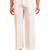 Men white cotton wide leg pant - button zip elastic waist casual wear