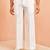 Men white cotton wide leg pant - button zip elastic waist casual wear