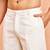 Men white cotton wide leg pant - button zip elastic waist casual wear