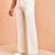 Men white cotton wide leg pant - button zip elastic waist casual wear