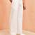 Men white cotton wide leg pant - button zip elastic waist casual wear
