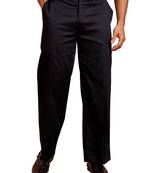 Men black cotton lycra wide leg pant - zip button elastic waist party festive wear