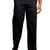 Men black cotton lycra wide leg pant - zip button elastic waist party festive wear