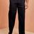 Men black cotton lycra wide leg pant - zip button elastic waist party festive wear