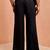 Men black cotton lycra wide leg pant - zip button elastic waist party festive wear