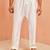 Men cream viscose pyjama - solid pattern drawstring elastic waist festive ethnic wear