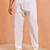 Men white cotton pyjama - solid pattern drawstring elastic waist festive ethnic wear
