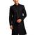 Men black rayon sherwani - sequin embroidery mandarin collar festive wedding wear