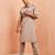 Men grey fine satin kurta pyjama set - shirt collar button placket casual party wear