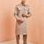 Men grey fine satin kurta pyjama set - shirt collar button placket casual party wear