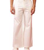 cream fine satin pants - festive traditional bottoms