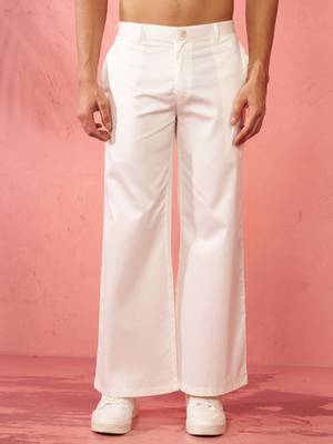 cream fine satin pants - festive traditional bottoms 2