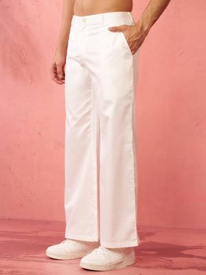 cream fine satin pants - festive traditional bottoms 4