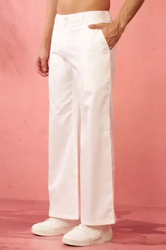 cream fine satin pants - festive traditional bottoms