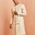 Men cream silk sherwani - maroon motif mandarin collar cutdana work wedding