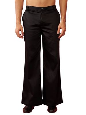 black fine satin pants - festive traditional bottoms 1