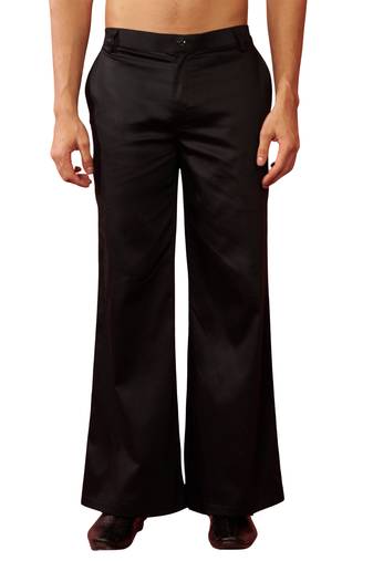 black fine satin pants - festive traditional bottoms