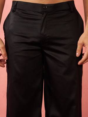 black fine satin pants - festive traditional bottoms 3