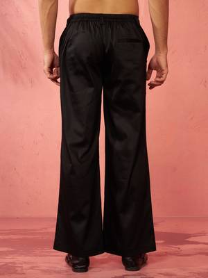 black fine satin pants - festive traditional bottoms 5