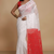 Dhakai Exclusive Softs Dual Color Jamdani Sarees (White Red) Without Blouse