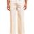 Men cream cotton lycra wide leg pant - zip button elastic waist party festive wear