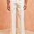 Men cream cotton lycra wide leg pant - zip button elastic waist party festive wear