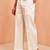 Men cream cotton lycra wide leg pant - zip button elastic waist party festive wear